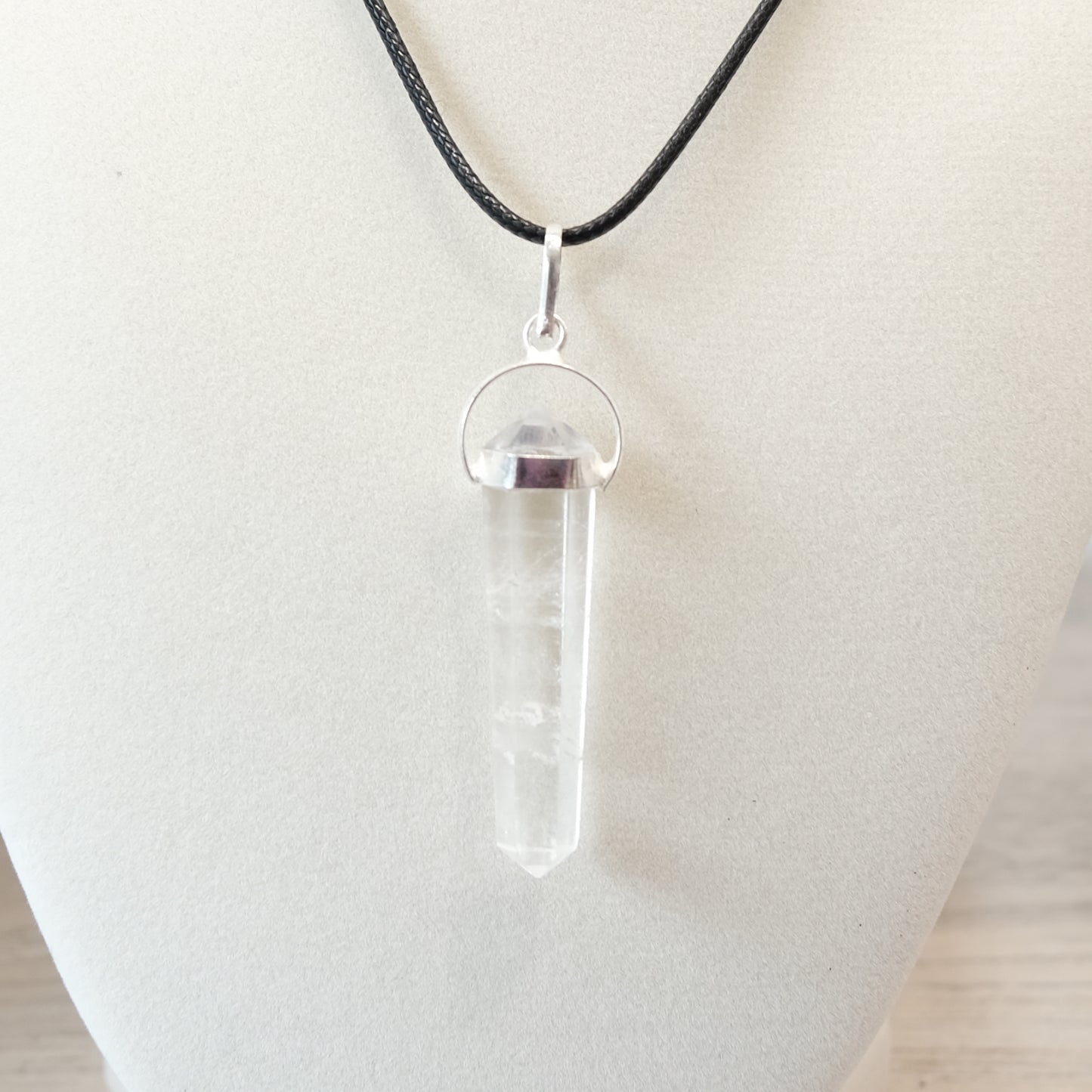 Clear Quartz Double Terminated Pendant Necklace