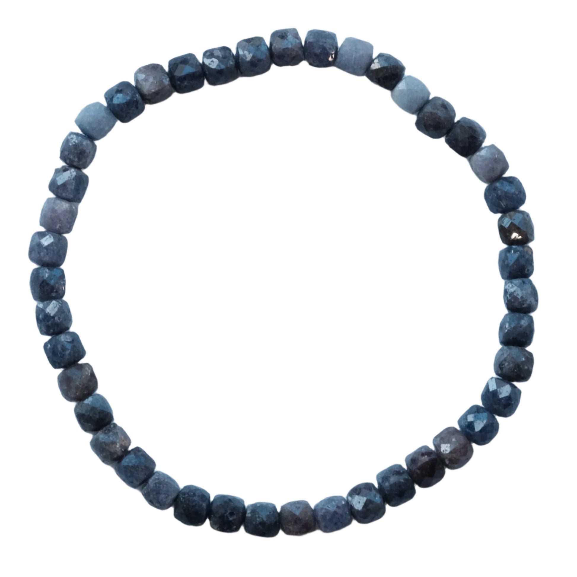 Blue Sapphire Cube Bracelet 4MM