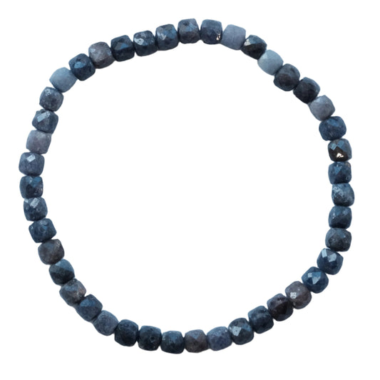 Blue Sapphire Cube Bracelet 4MM