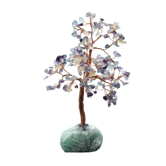 Fluorite Gem Tree with Fluorite Base 6-7" 243 Beads - Clarity, Balance & Spiritual Insight