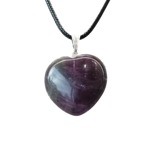 Fluorite Heart Pendant Necklace