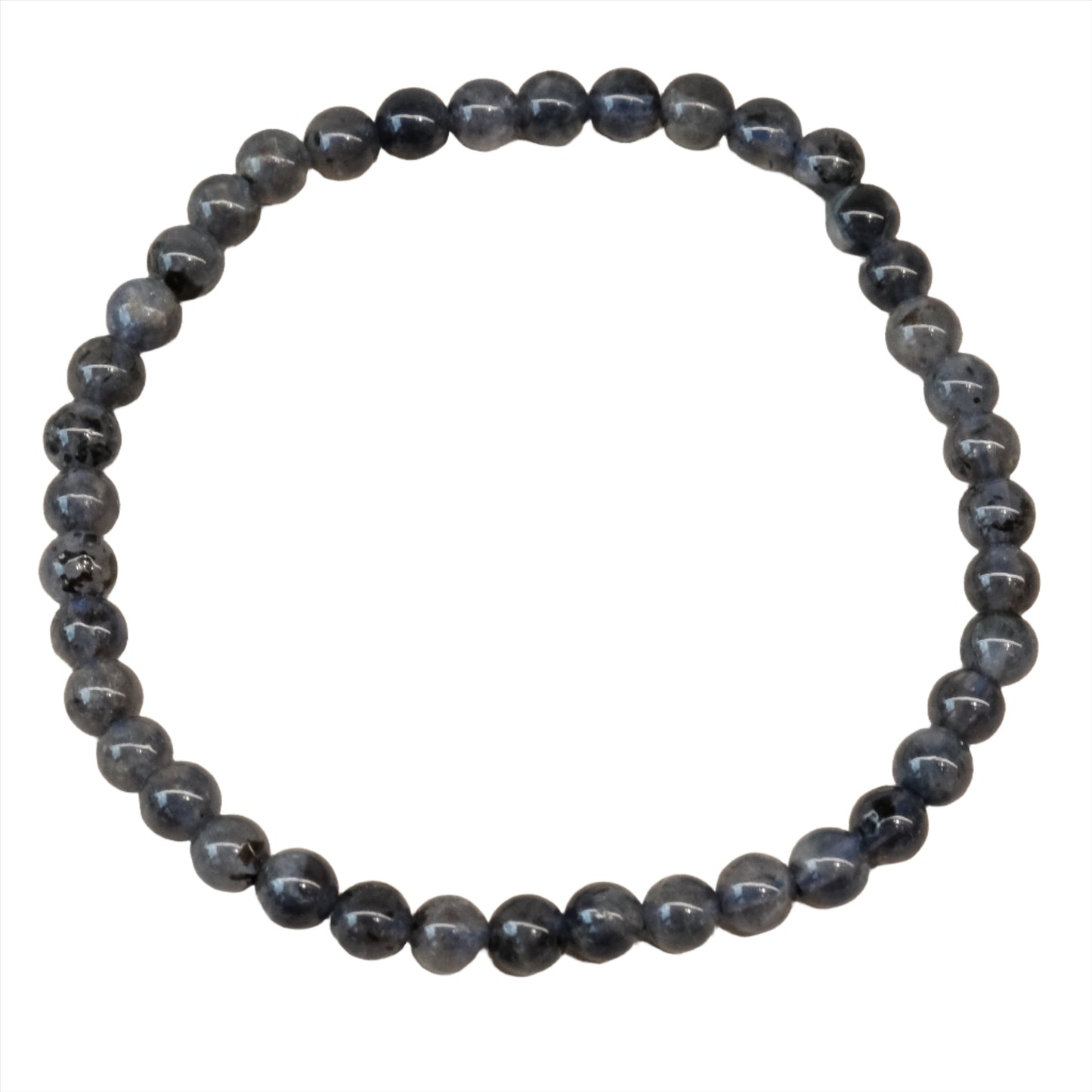 Iolite bracelet with 3-4mm beads, known for enhancing intuition and promoting self-expression and harmonious relationships.