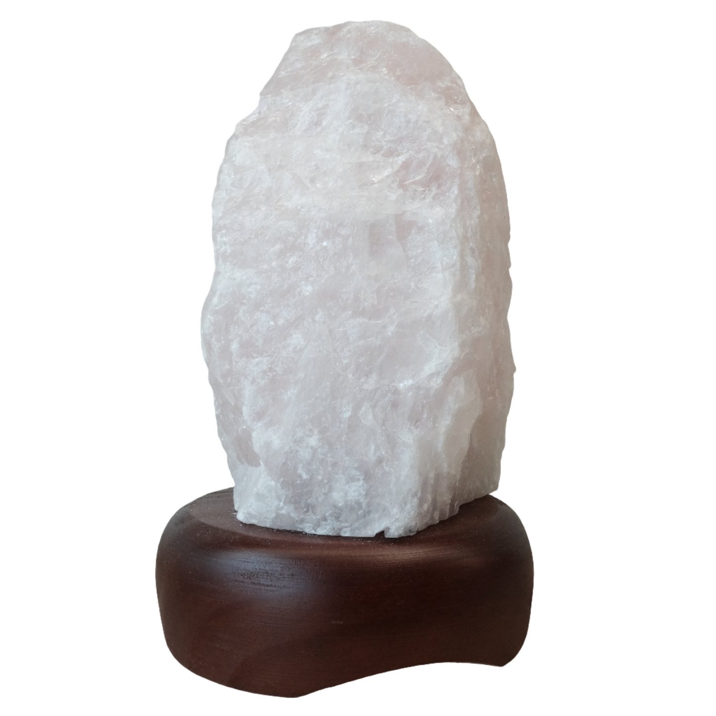 Rose Quartz Natural Lamp on Wood Base