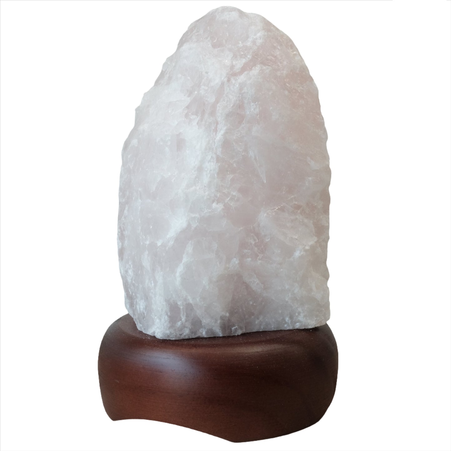 Rose Quartz Natural Lamp on Wood Base
