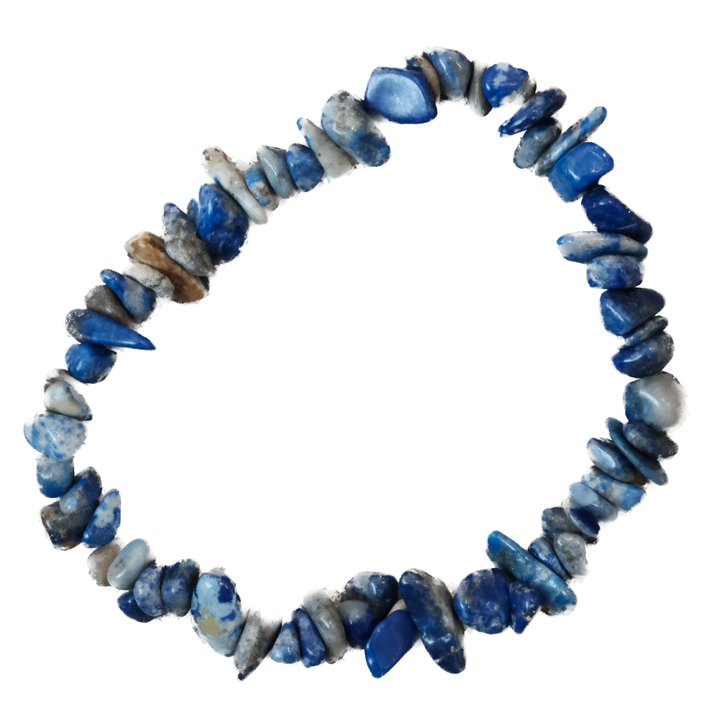Lapis Lazuli chip bracelet showcasing vibrant blue stones for inner peace, creativity, and stress reduction benefits.