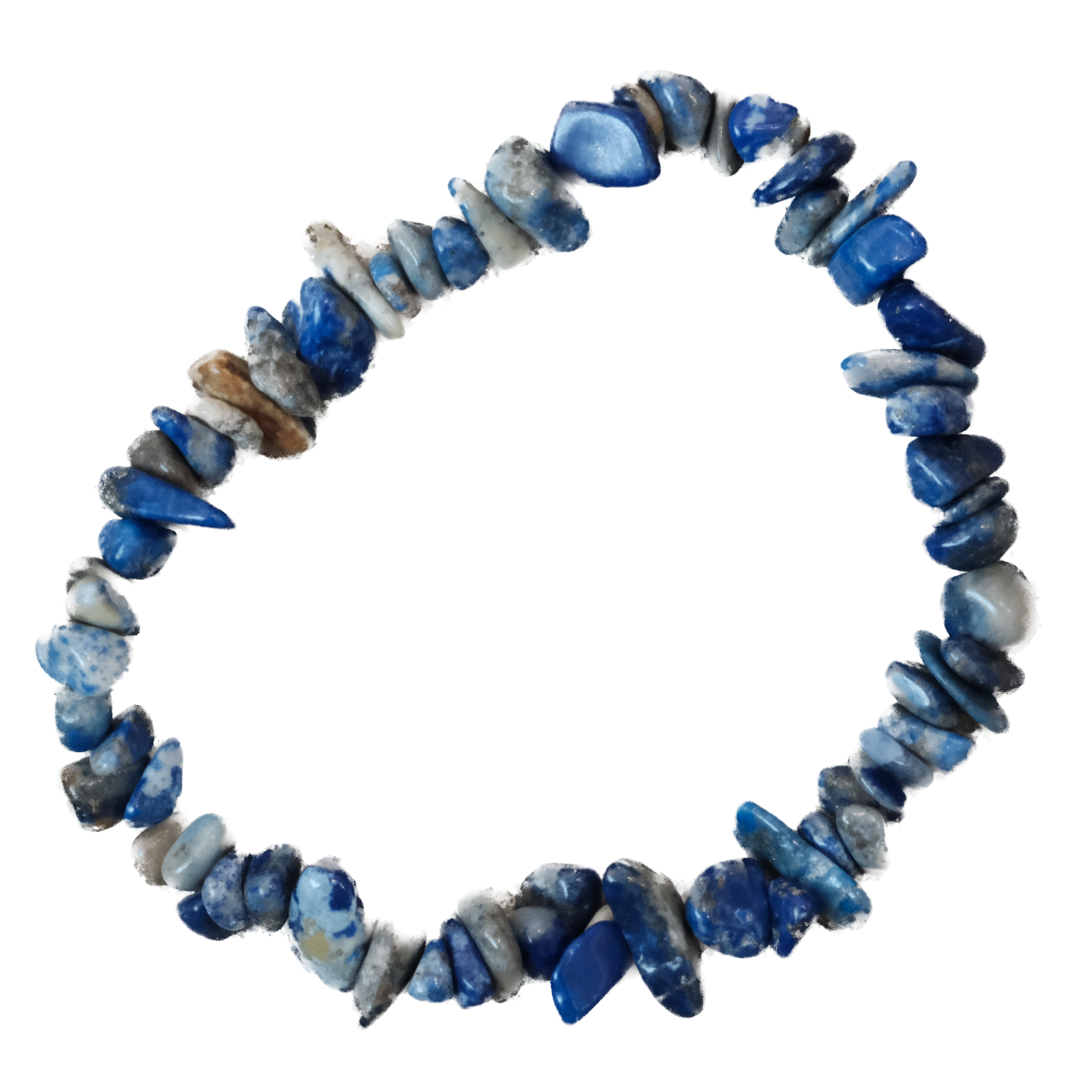 Lapis Lazuli chip bracelet showcasing vibrant blue stones for inner peace, creativity, and stress reduction benefits.