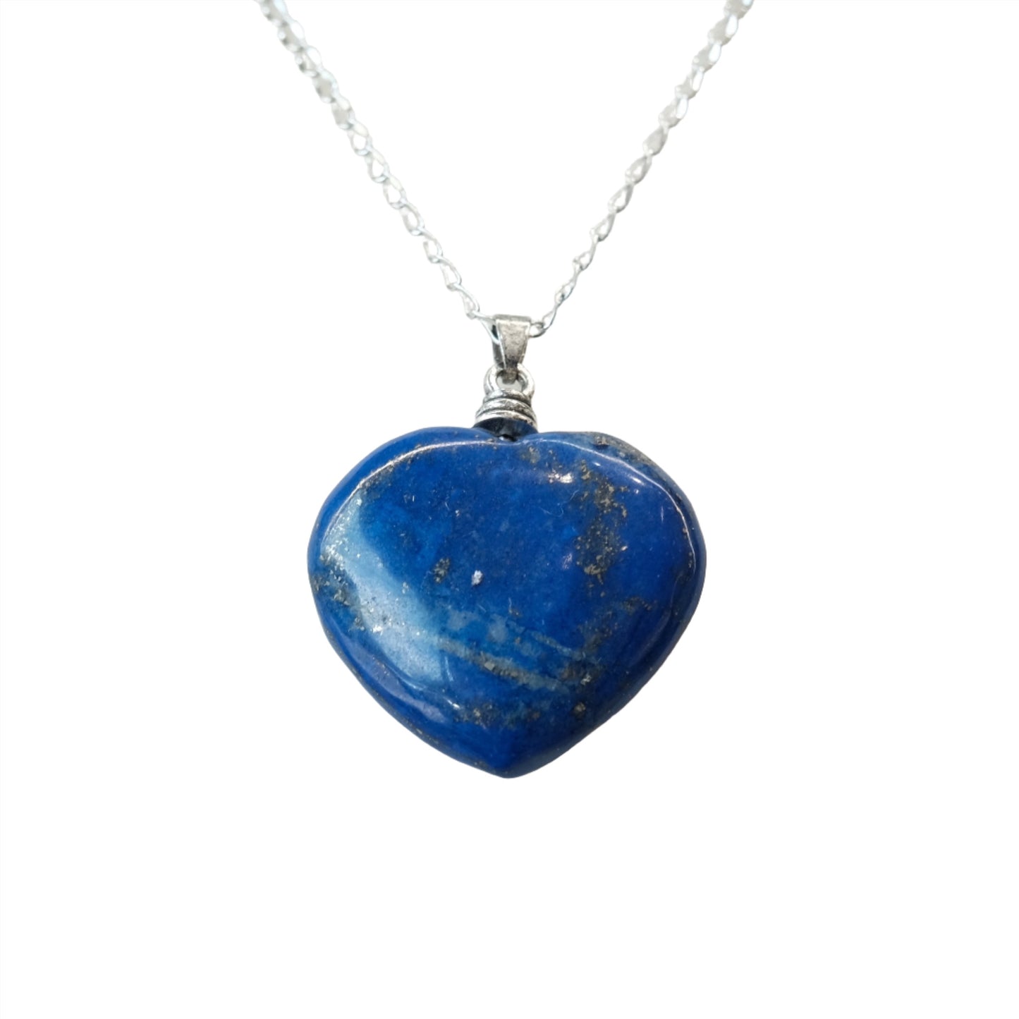 Lapis Lazuli Heart Pendant on a Chain Necklace