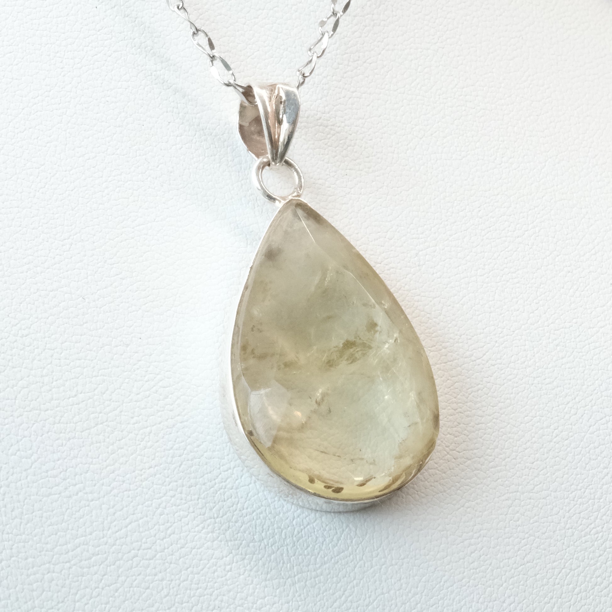 Lemon Topaz Teardrop Sterling Silver Pendant Necklace