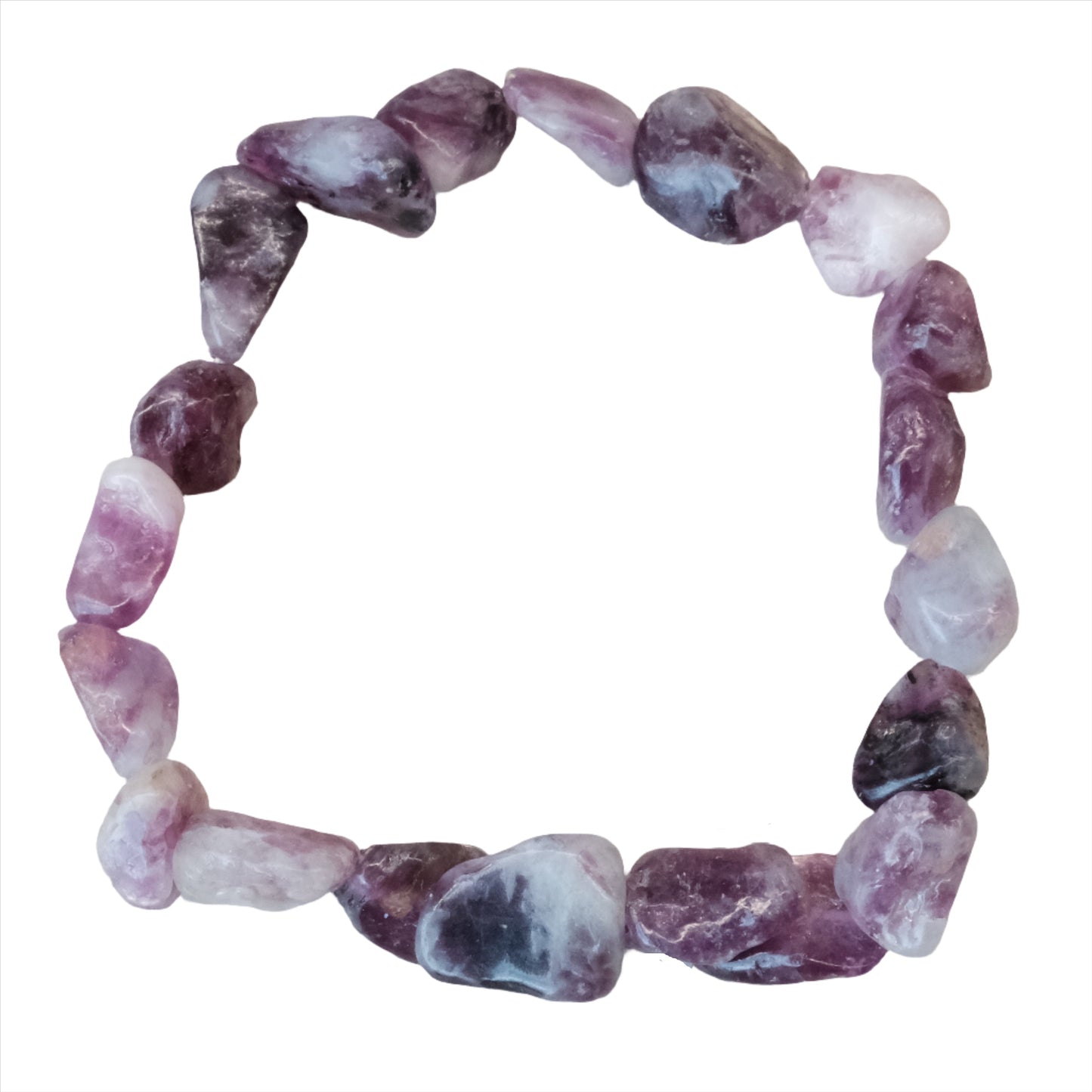 Lepidolite tumbled stone bracelet for stress relief and emotional balance