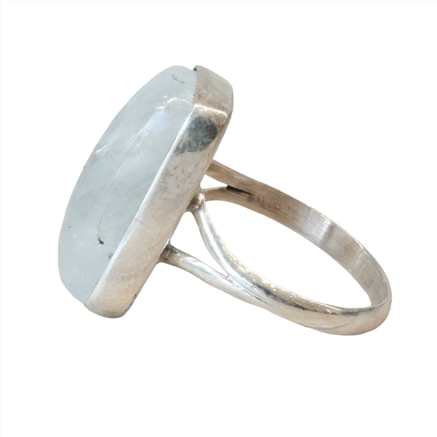 Moonstone Rectangle Sterling Silver Ring Size 8