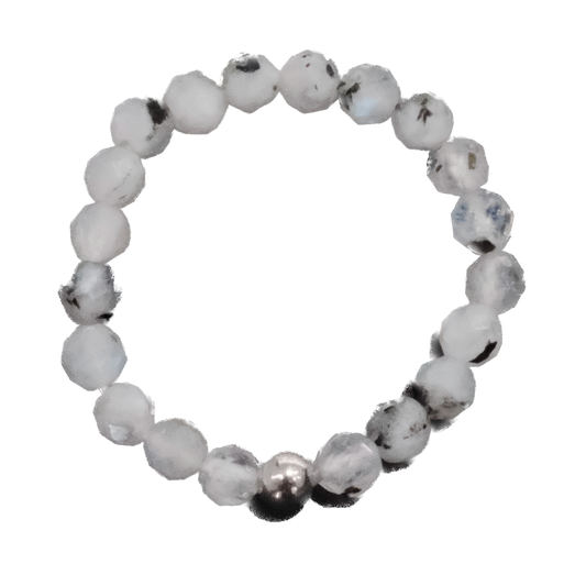 Moonstone Faceted Stone Bead Ring