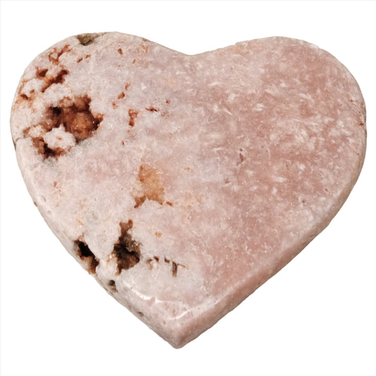 Large pink amethyst heart stone offering calming energy and healing properties, ideal for meditation or yoga practice.