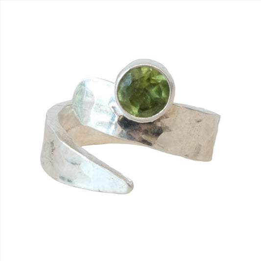 Peridot Sterling Silver Adjustable Ring Size 7