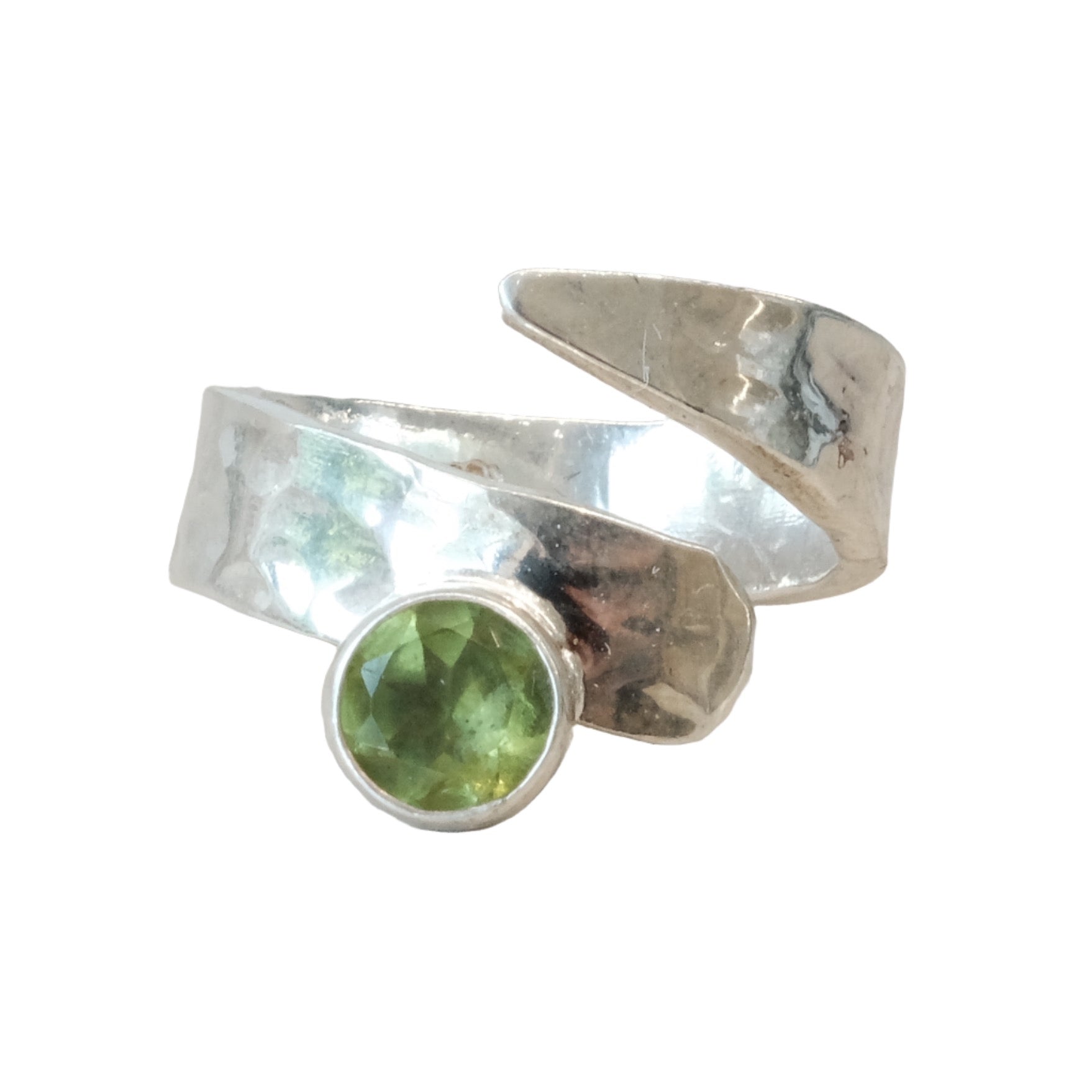 Peridot Sterling Silver Adjustable Ring Size 7