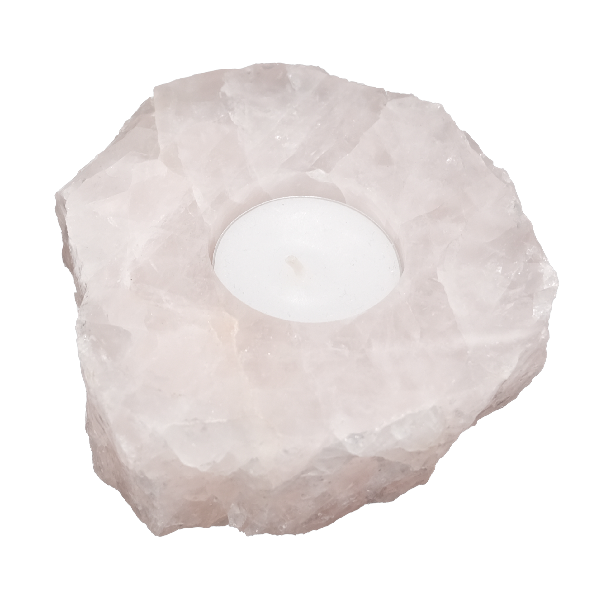 Rose Quartz Raw Edge Candle Holder