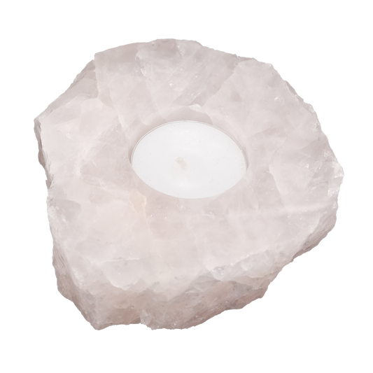 Rose Quartz Raw Edge Candle Holder