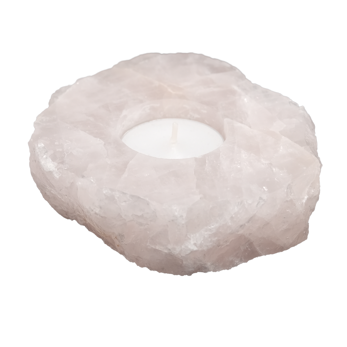 Rose Quartz Raw Edge Candle Holder
