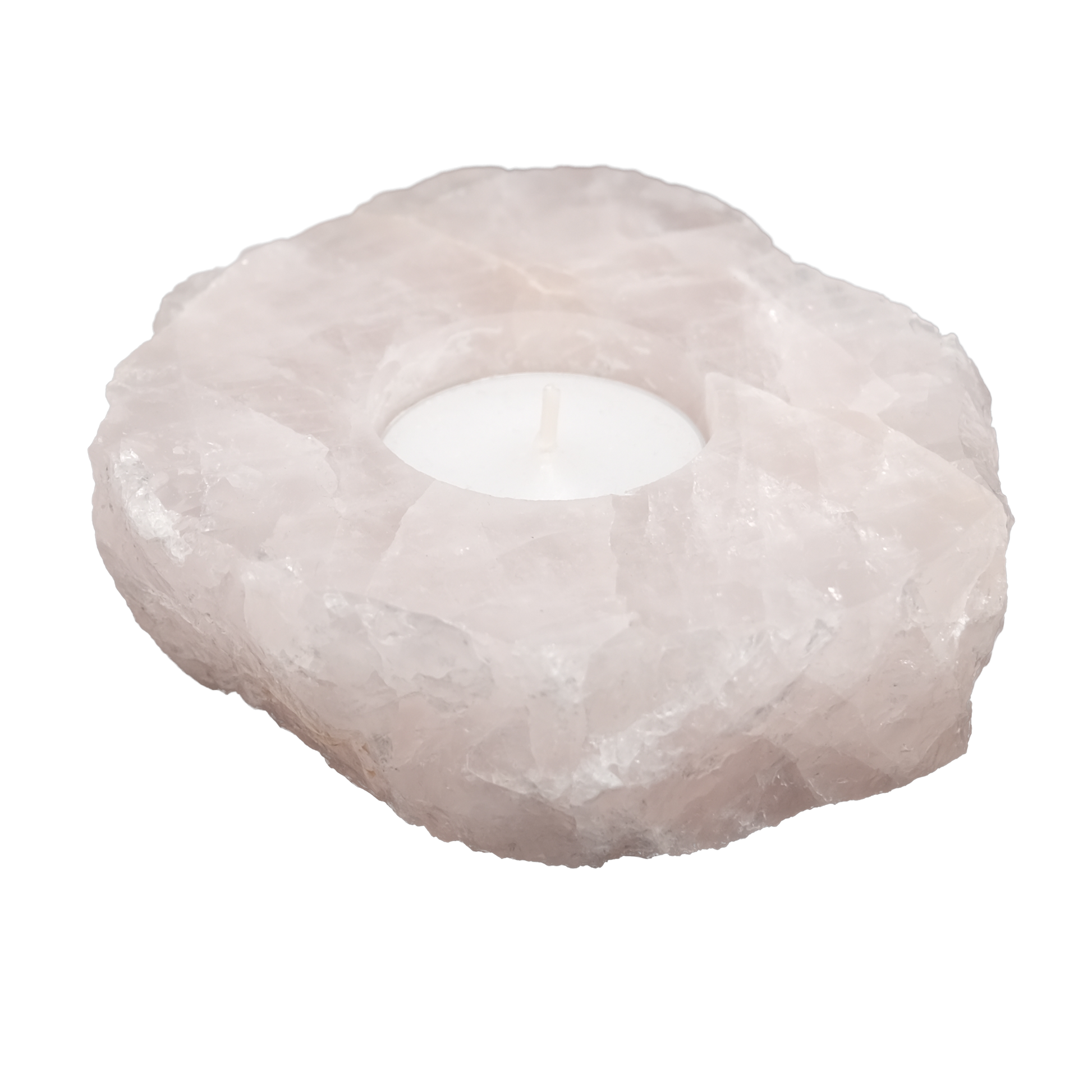Rose Quartz Raw Edge Candle Holder