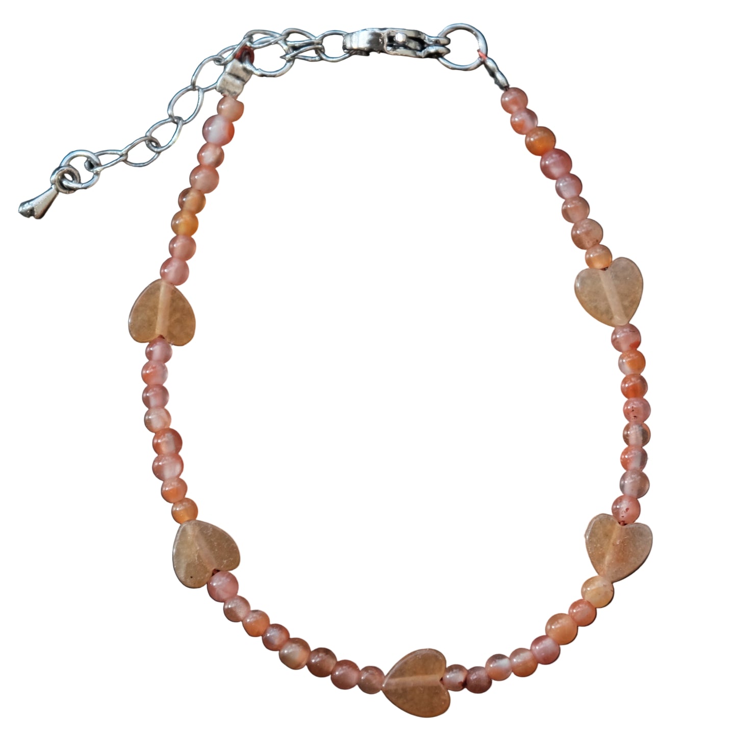Red Aventurine Childrens Adjustable Bracelet with Heart Charm - Vitality, Confidence & Creative Power