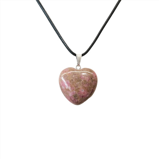 Rhodonite Heart Pendant Necklace