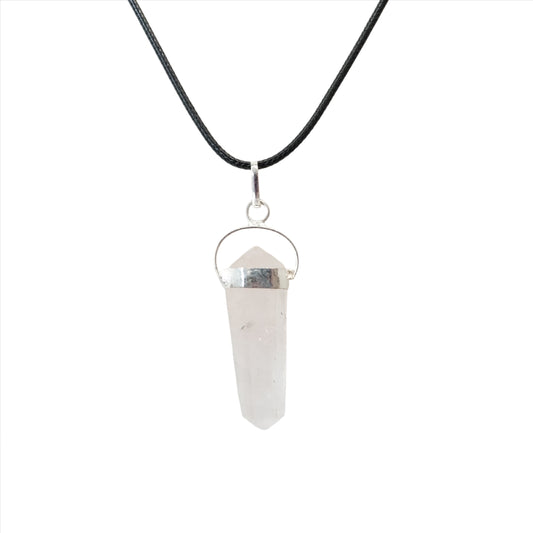 Rose Quartz Double Terminated Pendant Necklace