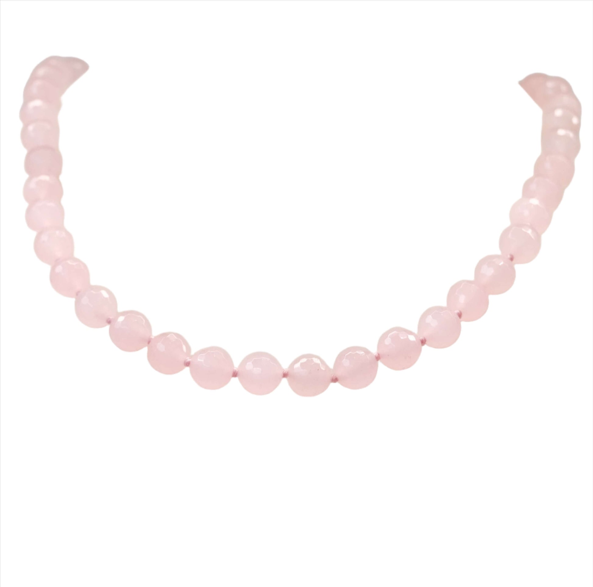 Rose Quartz Faceted Necklace 10MM
