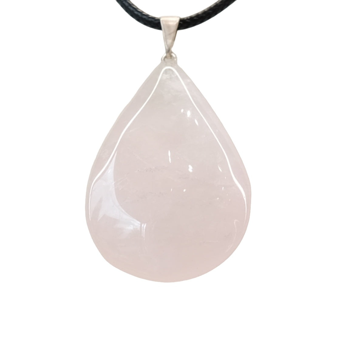 Rose Quartz Teardrop Pendant Necklace