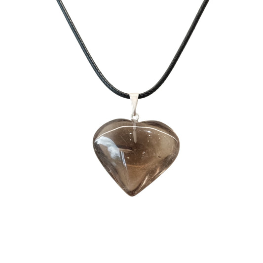 Smoky Quartz Heart Pendant Necklace