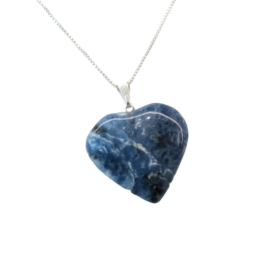 Sodalite Heart Pendant Necklace