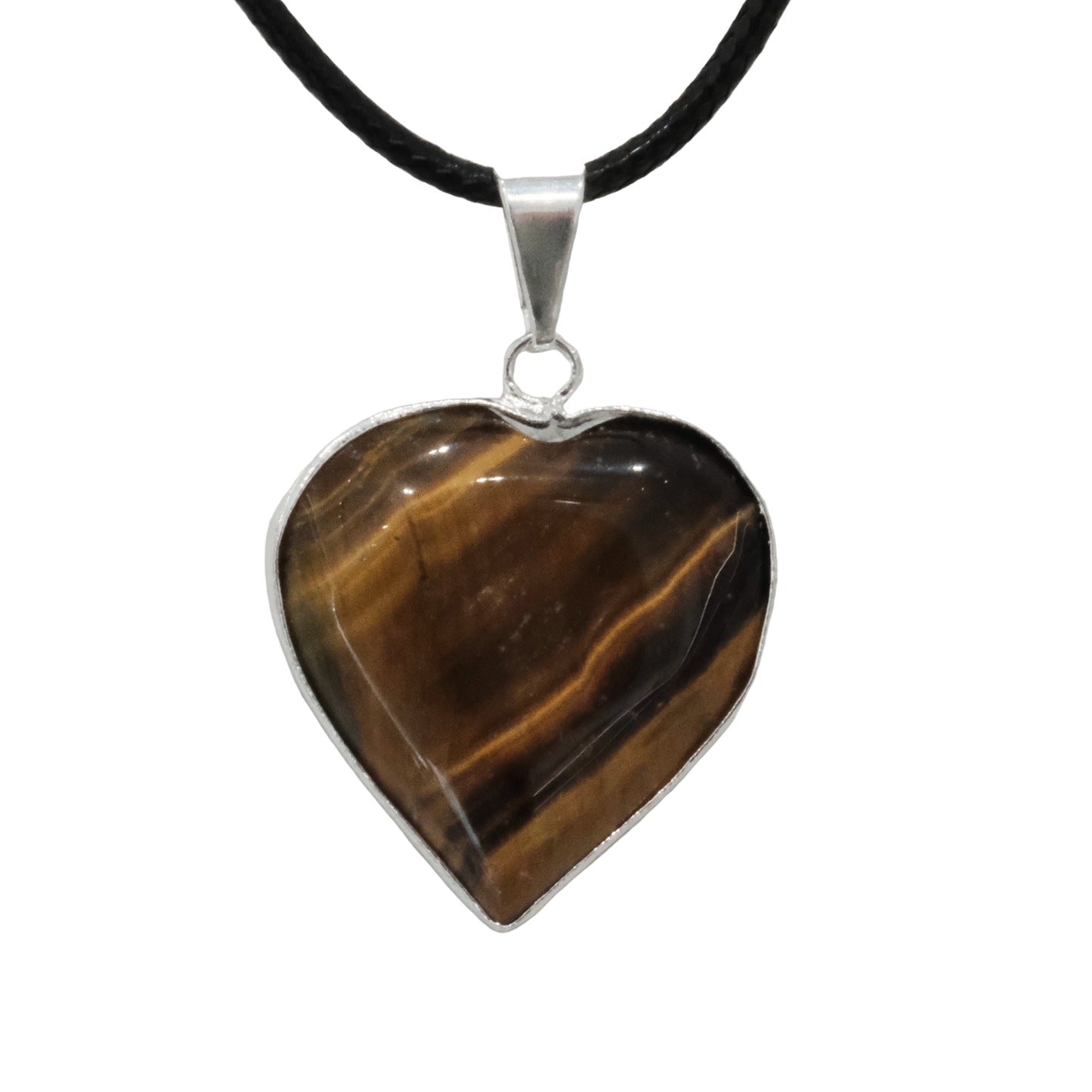 Tiger Eye Heart Pendant Necklace