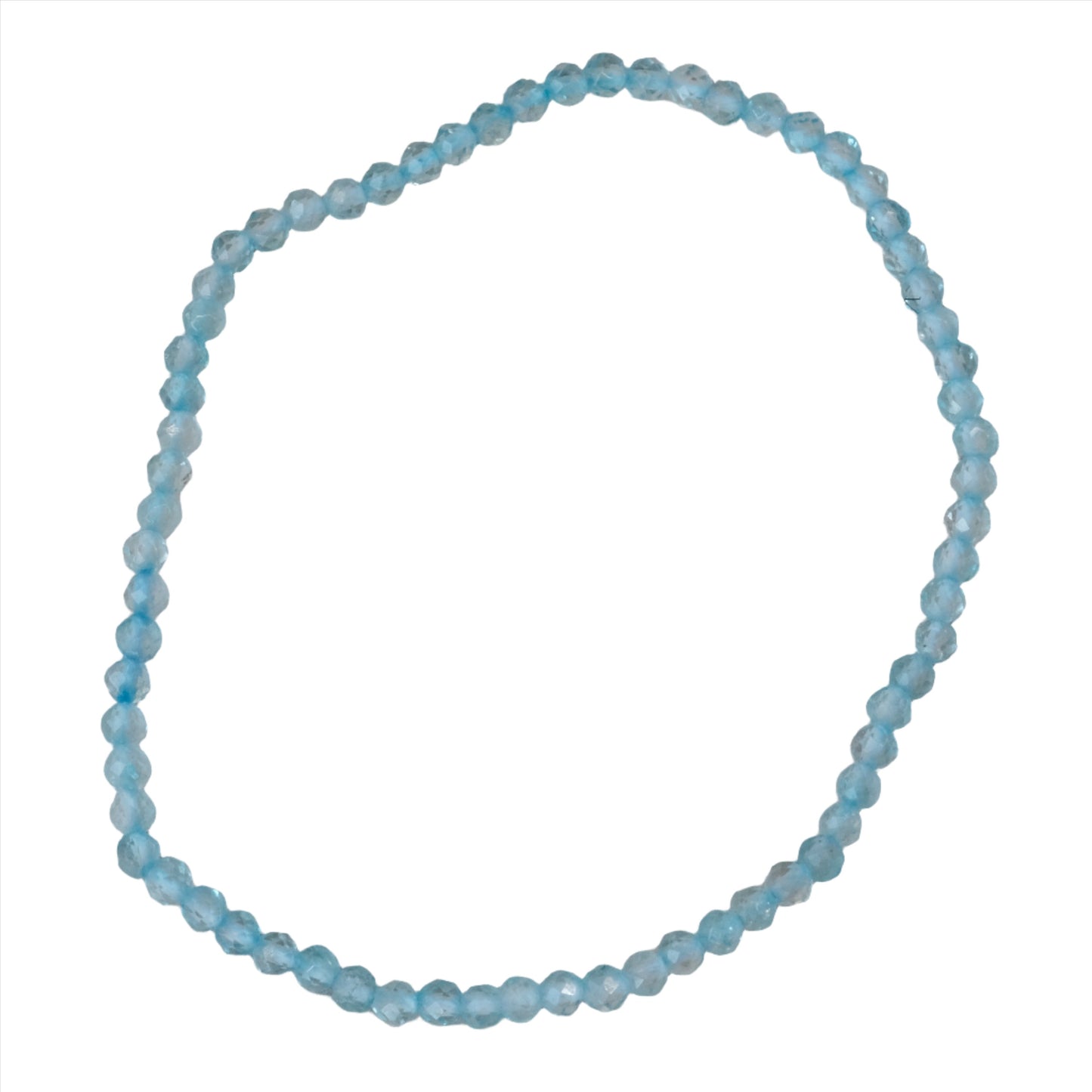 Blue topaz faceted bracelet for healing and relaxation, promoting truth, love, and good fortune.