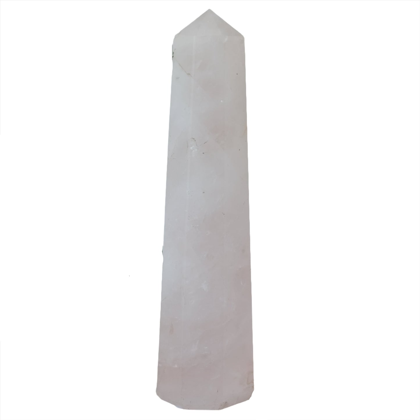 Rose Quartz Tower 219g promoting self love, heart healing, and physical balance for well-being.
