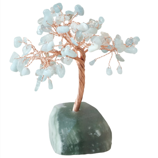 Aquamarine Tree of Life with Fluorite Base