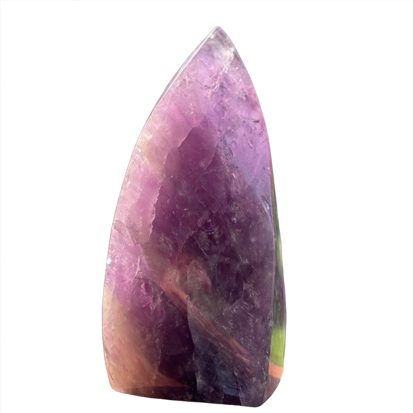 Amethyst Flame crystal, 3.6 LB. Purple gemstone for stress relief, mood stabilization, boosting immunity, and enhancing spirituality.