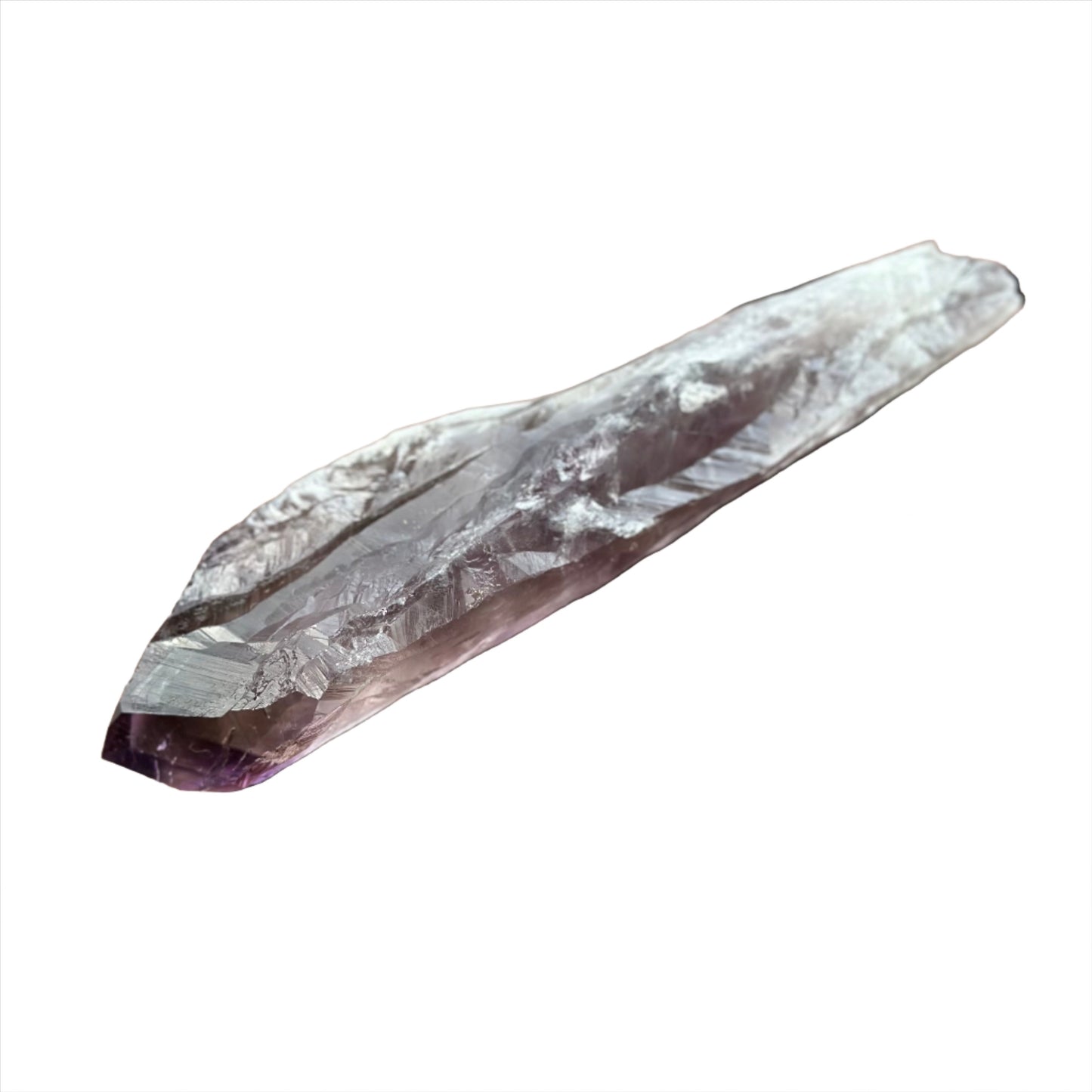 Amethyst wand crystal, approx 9 inches, natural tranquilizer, stress relief, boosts spirituality, enhances clarity and reduces pain.