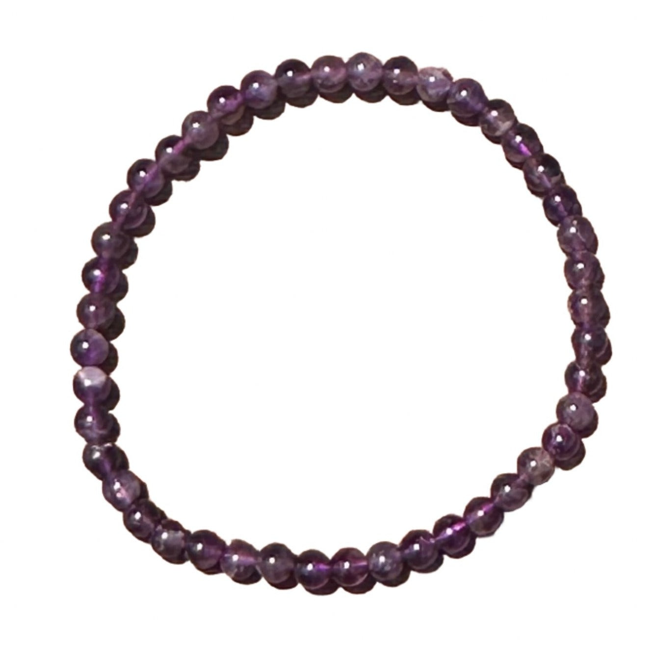 Amethyst Bracelet 4mm featuring natural beads, promotes relaxation, relieves stress, and supports emotional balance and spiritual growth.