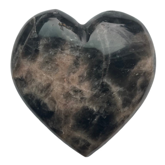 Black Moonstone Heart