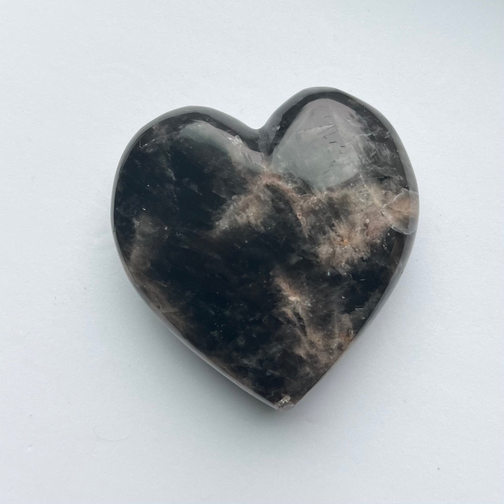 Black Moonstone Heart