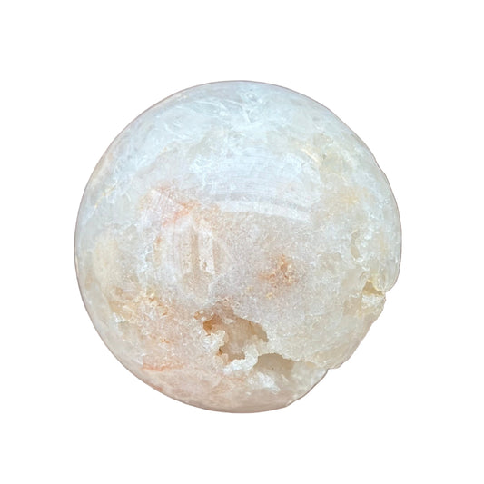 Pink Amethyst Sphere 266g with calming energy for stress relief and skin healing properties.
