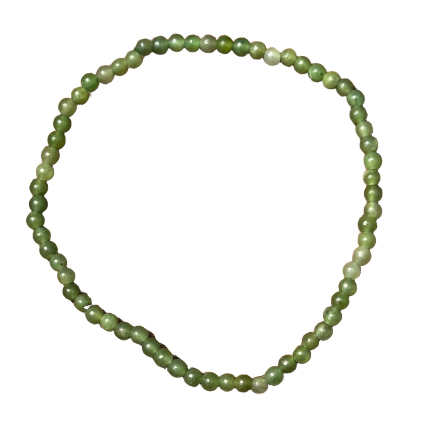 Nephrite jade bracelet with 3 mm beads, symbolizing serenity, love, and protective harmony.