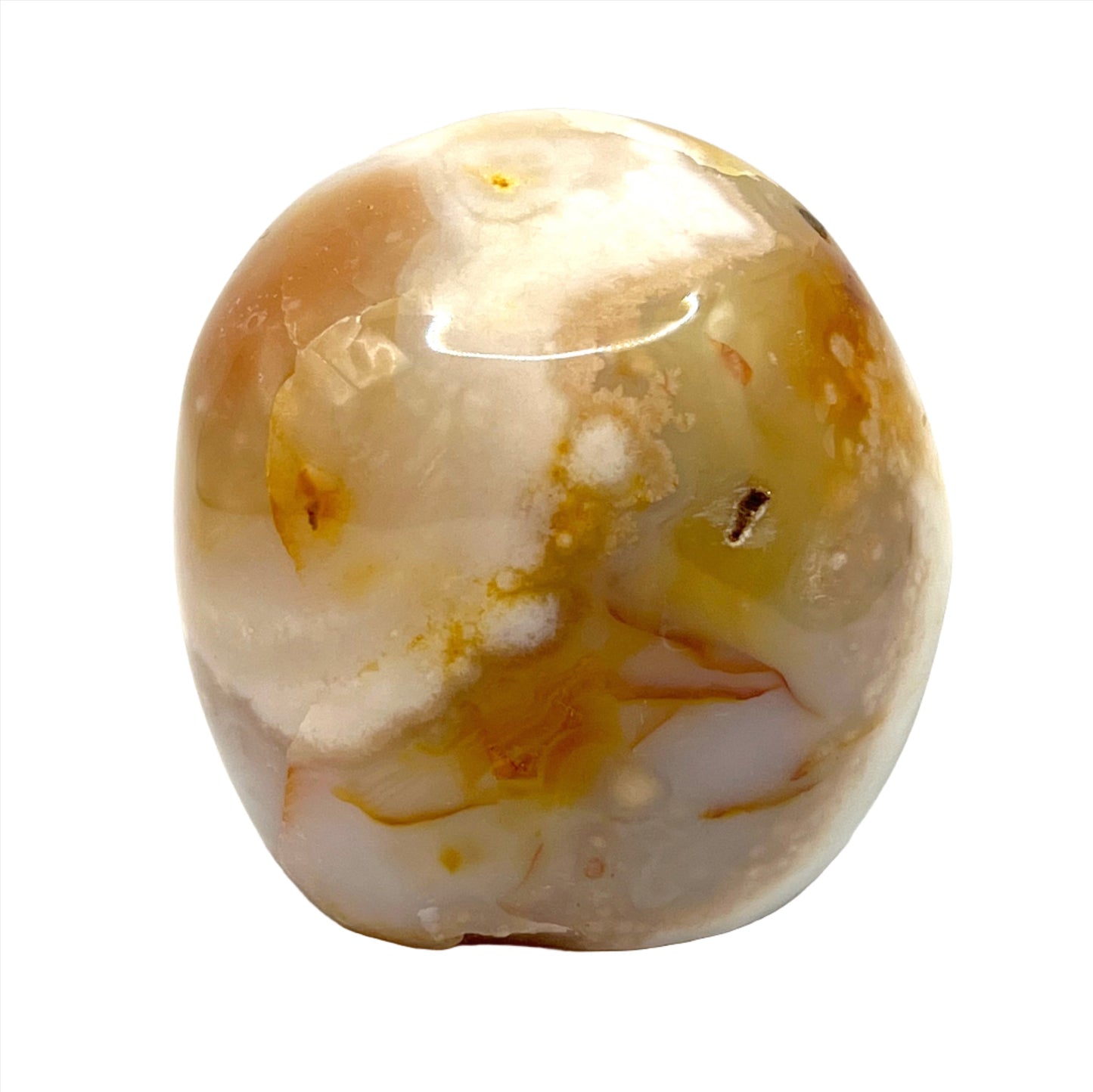 Flower Agate Free Form crystal with light pink hues and delicate inclusions for healing mind and body.