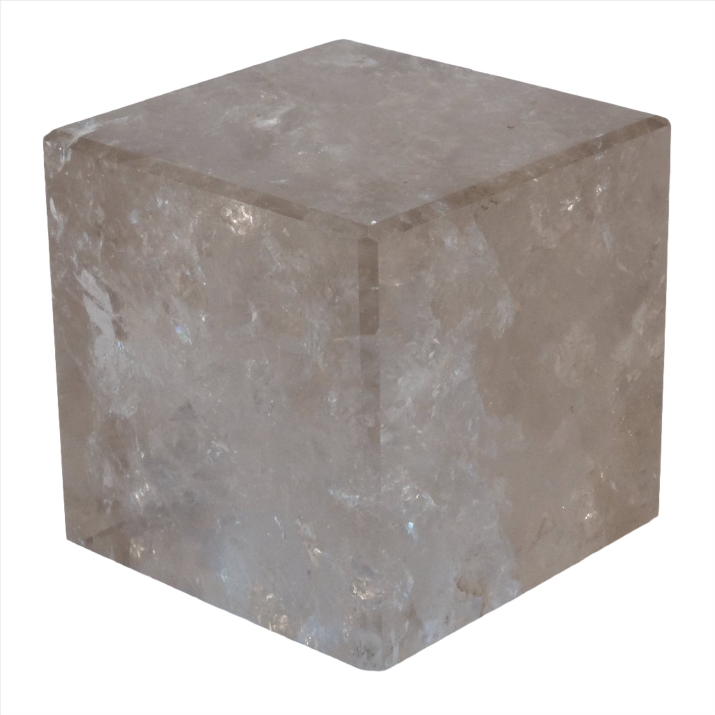 Smoky Quartz Cube 413g with healing properties, ideal for grounding and reconnecting with nature, sourced from Brazil.