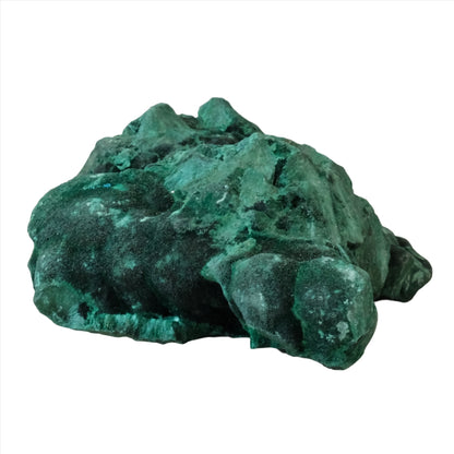 Raw natural form of vibrant green malachite gemstone weighing 162g, known for its potential healing properties and detoxifying benefits.