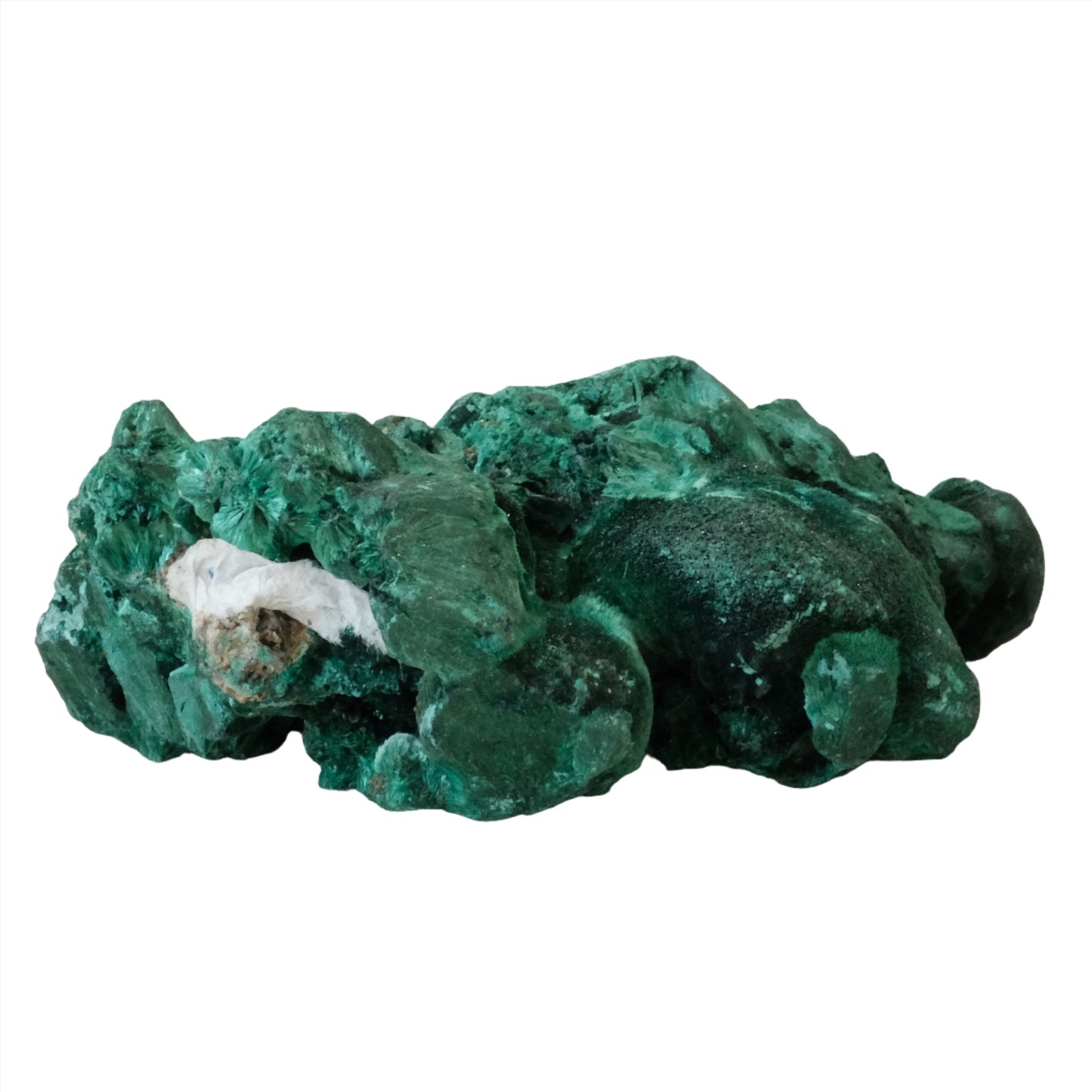 Raw natural malachite gemstone in vibrant green, weighing 162g, known for its healing and detoxifying properties.