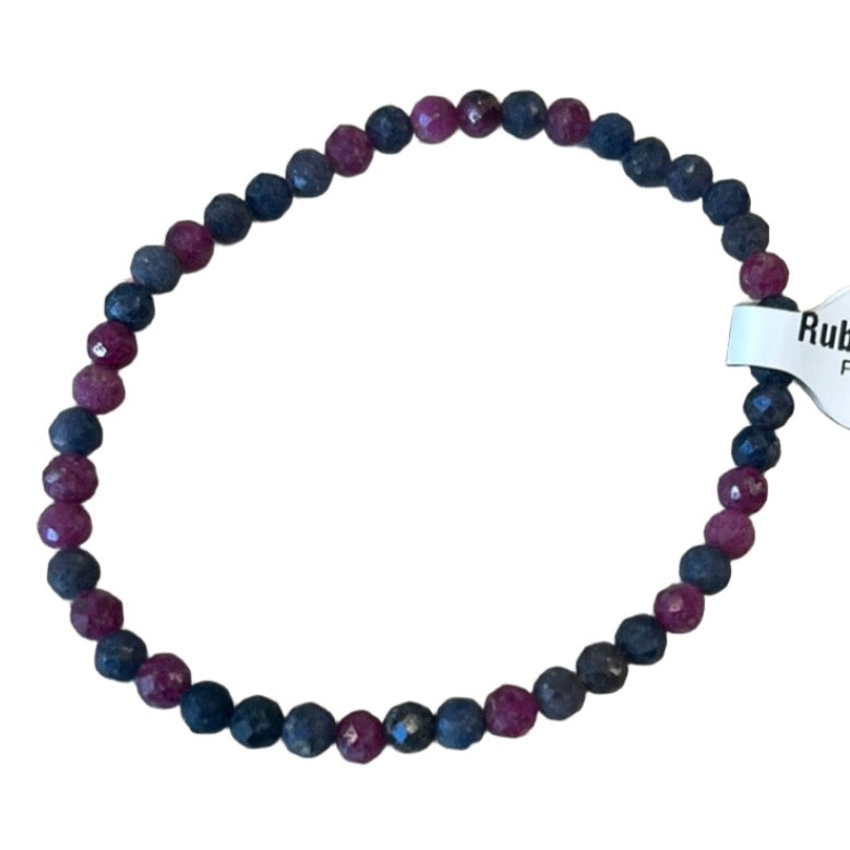 Ruby Sapphire Faceted Bracelet