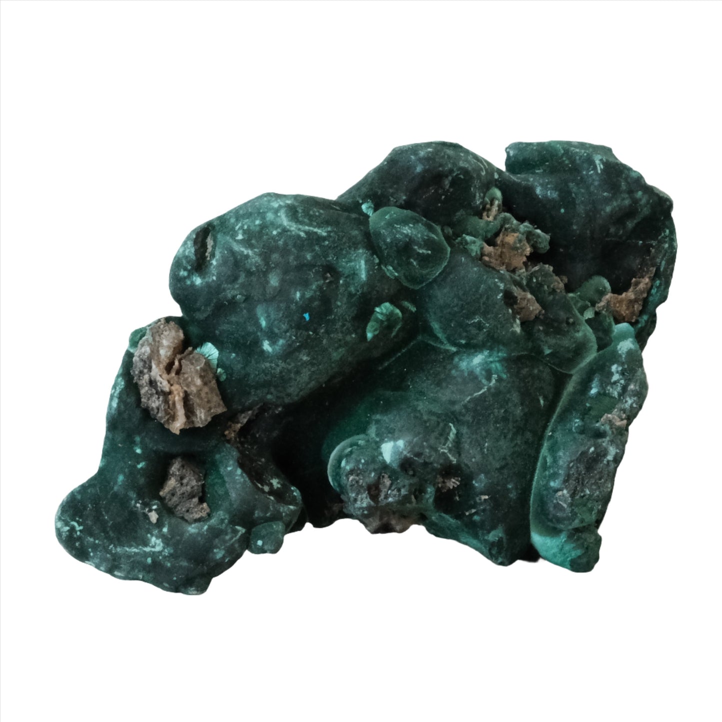 Natural raw malachite gemstone showcasing vibrant green hues, weighing 202g, known for healing and detoxifying properties.