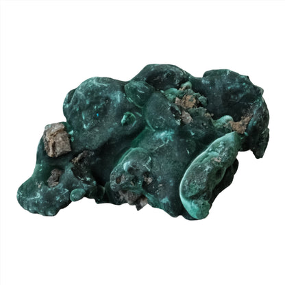 Raw malachite gemstone in natural form, 202g, vibrant green with potential healing properties.