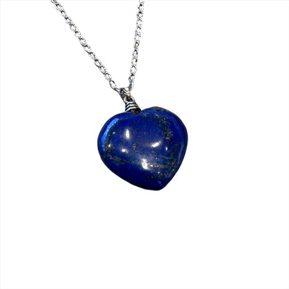 Lapis Lazuli Heart Pendant on a Chain Necklace