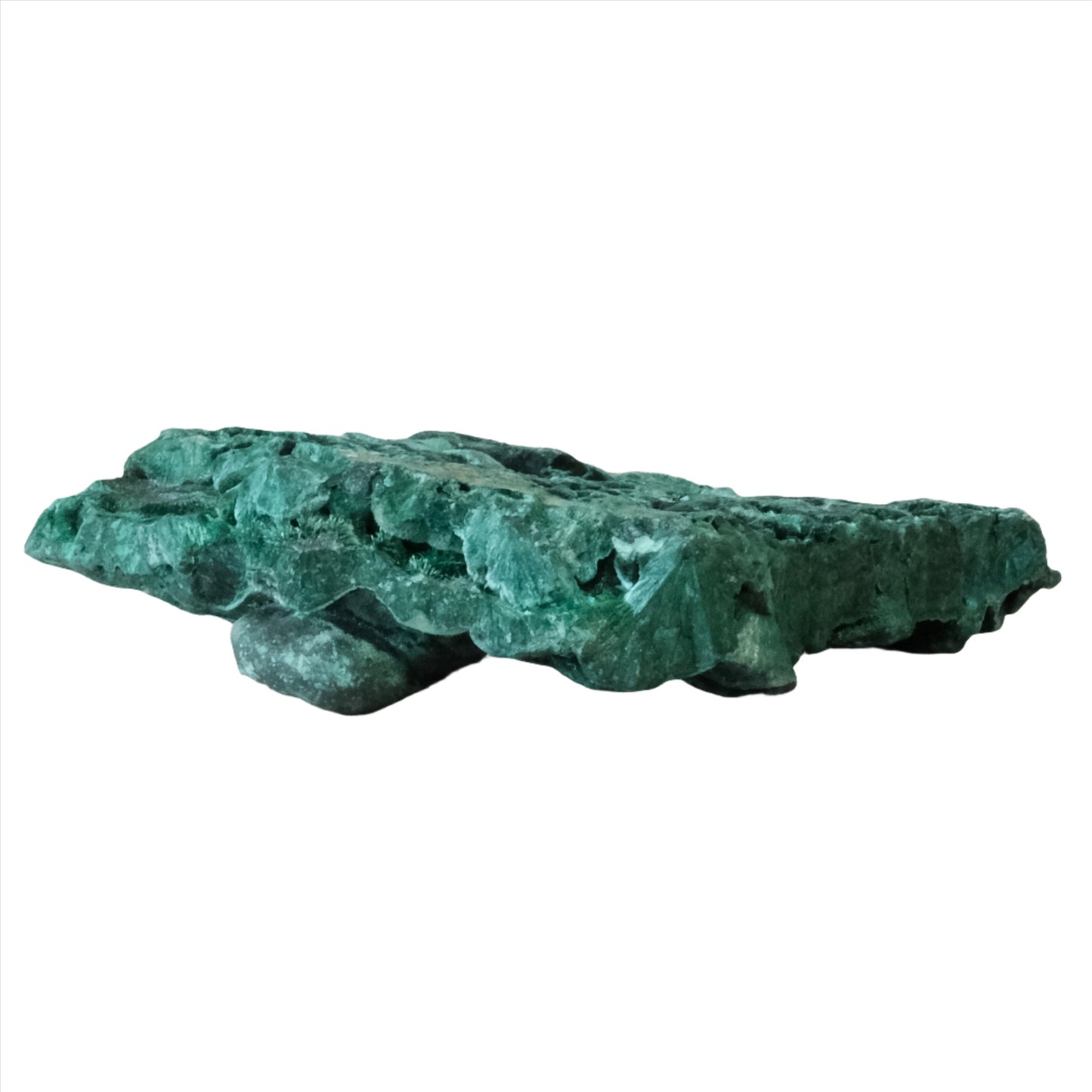 Natural raw malachite gemstone weighing 62g, vibrant green in color, known for its potential healing and detoxifying properties.