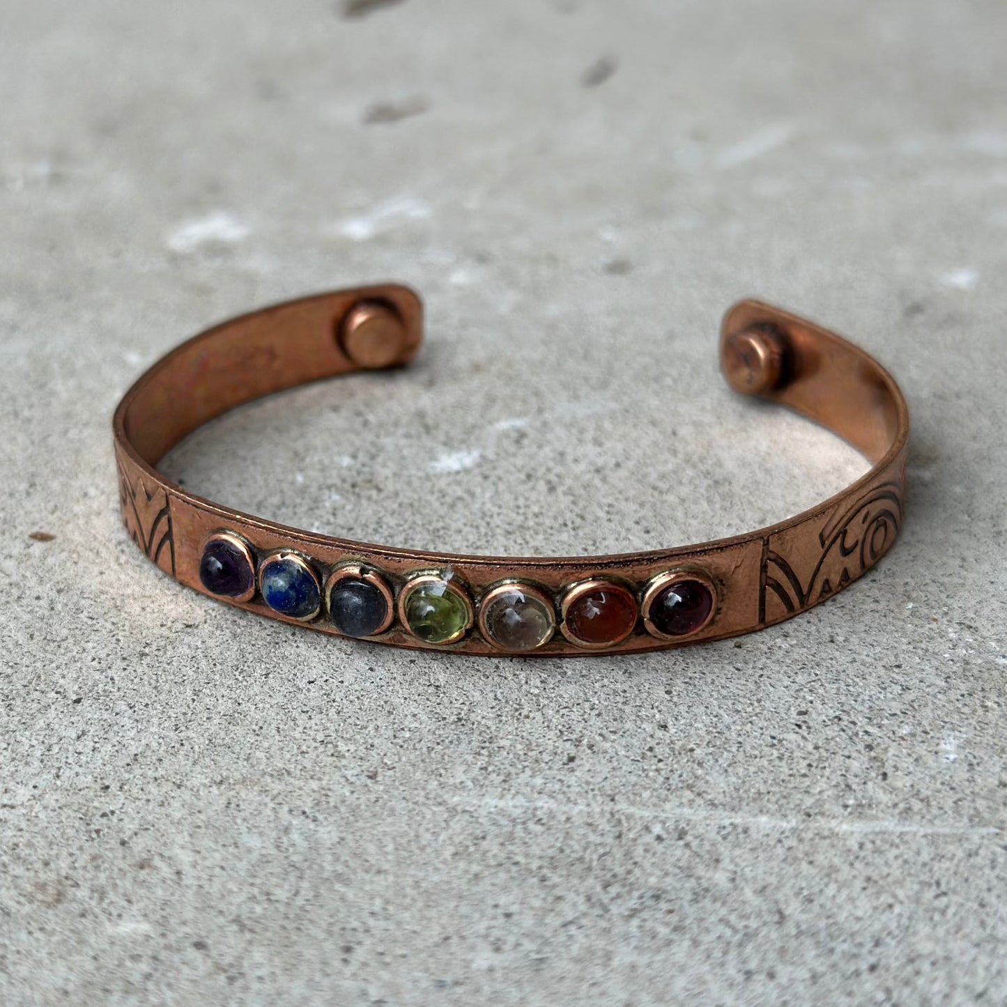 Copper Bangle with Stones